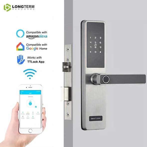 High Security Fingerprint Smart Lock Door Key Card Ttlock APP Electronic Digital Door Lock