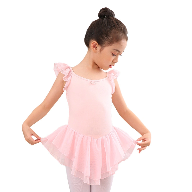Short Sleeved Training Dance Clothing Ballet Wear for Girls