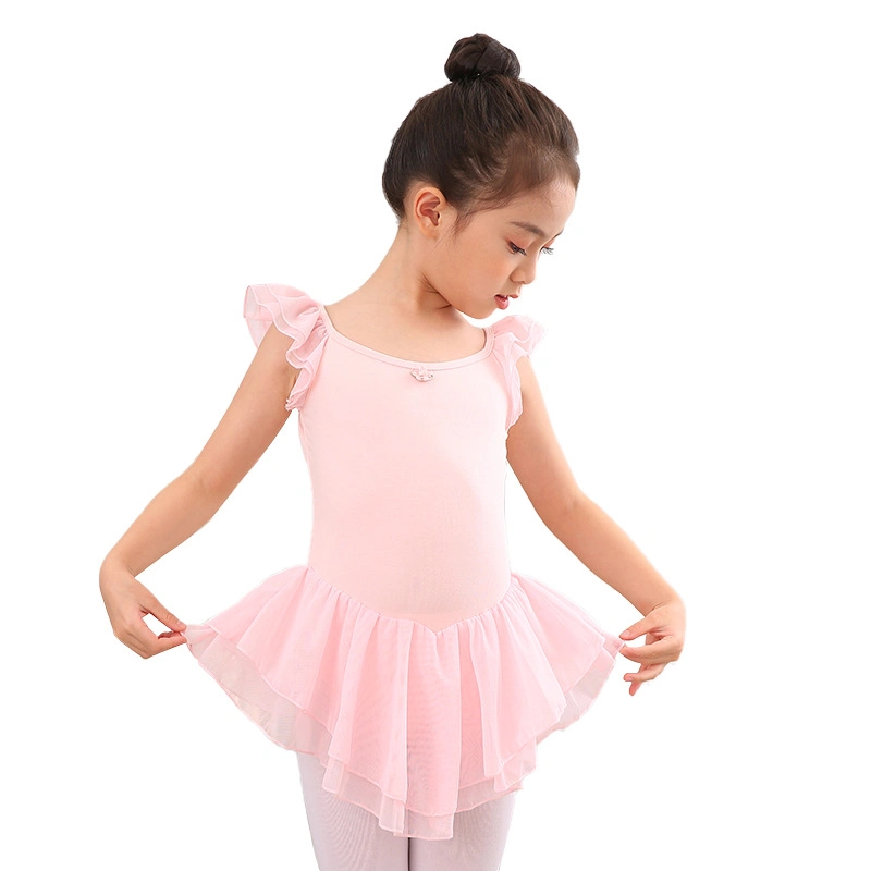 Camiseta de manga corta la formación de la danza Ballet ropa de vestir para niñas