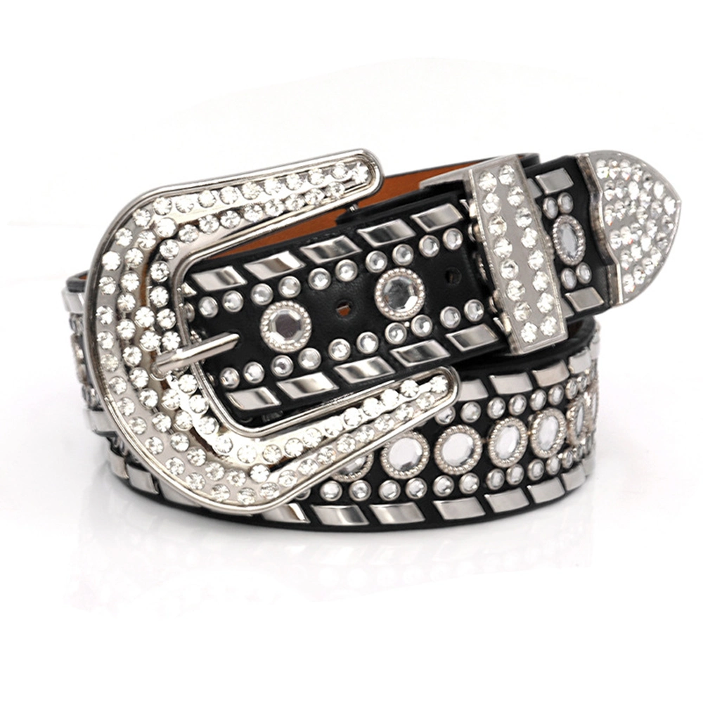 Quality Leather Metal Studded Decoration Wholesale Full Grain Genuine Leather Punk Belt