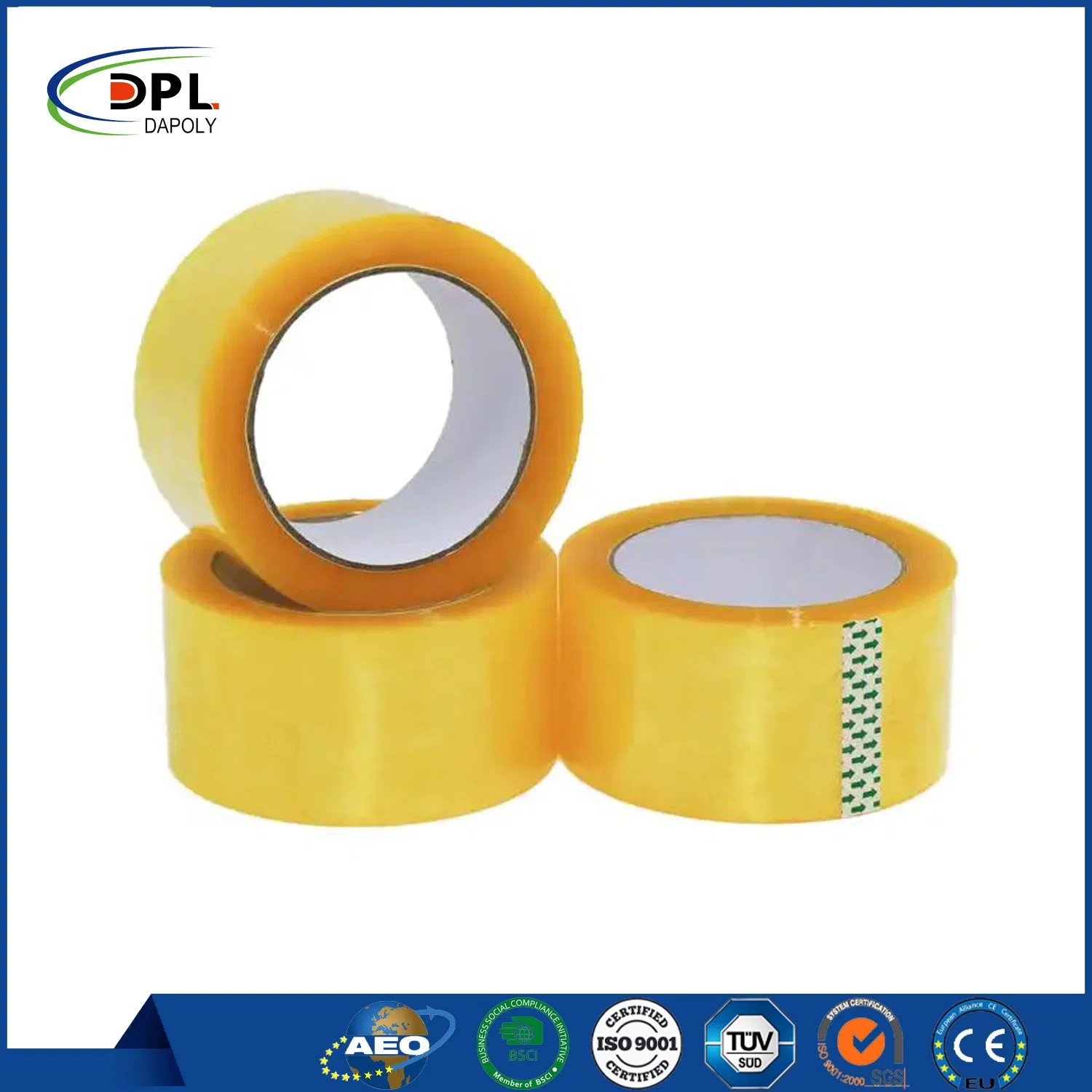 Custom Clear Brown Yellow BOPP Packaging Tape 100m 150m Transparent OPP Packing Tape with Logo