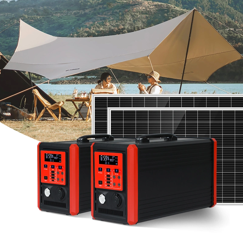 Éclairage intérieur d'extérieur haute puissance multifonction mobile en un 1000W 1500W Camping sécurité solaire montage énergie système d'énergie