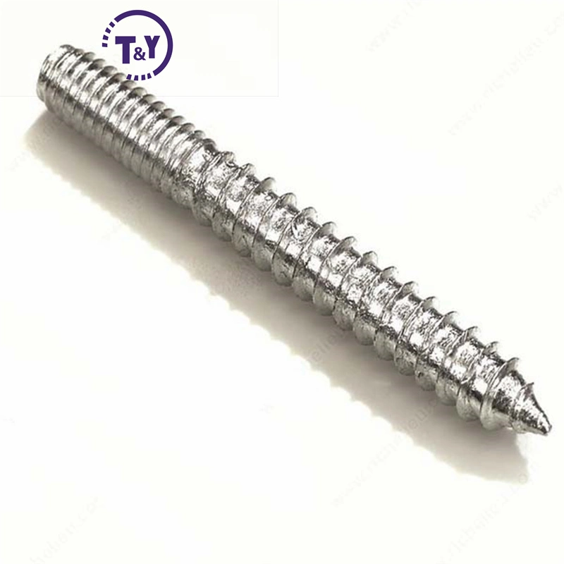 Zinc Steel Solar System Double Threaded Solar Screw Roofing Hook Bolt for Solar Mounting