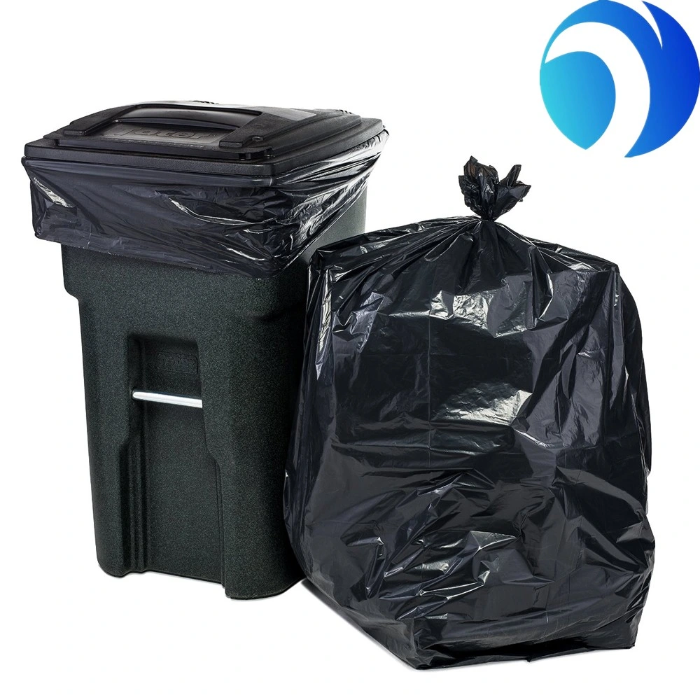 Customized HDPE LDPE PE Plastic Black Printing Large Big Heavy Duty Trash Bag Biodegradable 50 Gallon 60 Gallon Rubbish Bag Garbage Bags