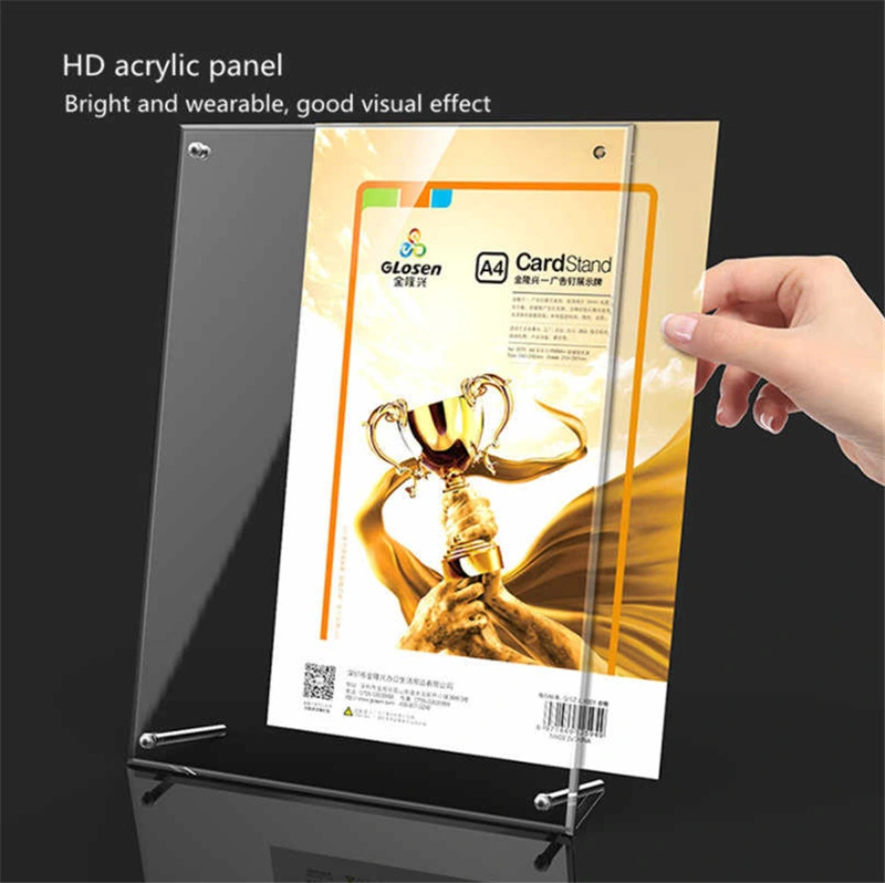 Black and Transparent A6 L-Slanted Table Plastic Price Label Poster Paper display Stand