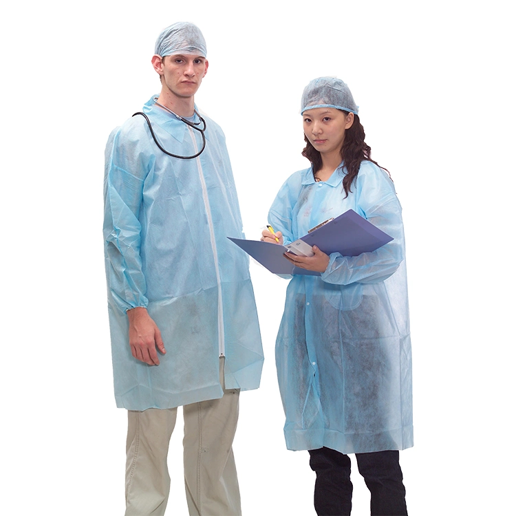 Non Woven PP Gown Disposable Lab Coat Disposable Work Wear Clothing