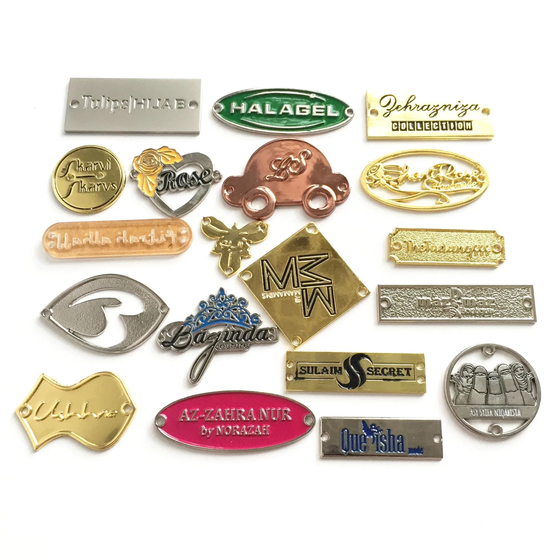 China Manufacturer New Product Customized Garment Accessories Metal Plate Sticker Logo Label