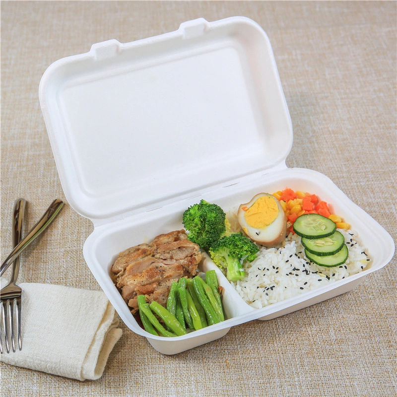 Sugarcan Disposable Clamshell Bagasse Food Packaging Box