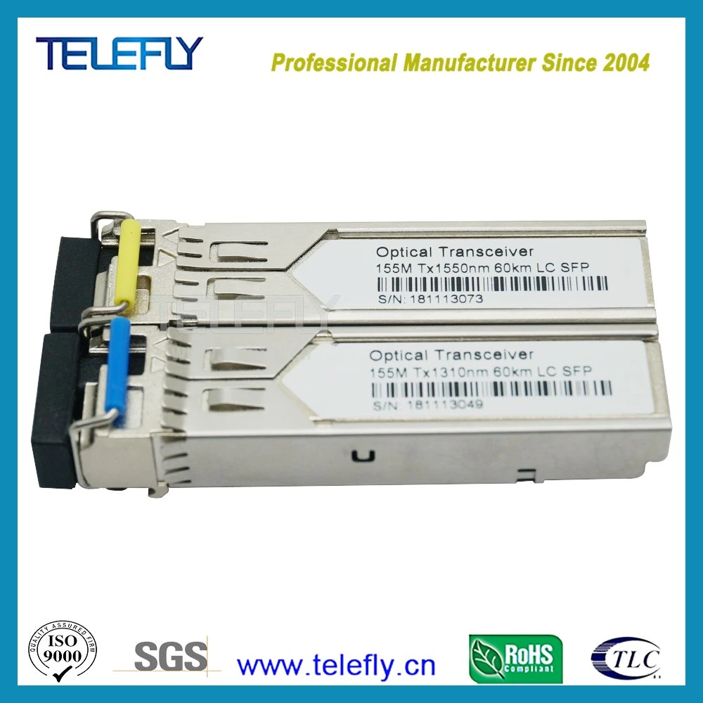 155m Bidi 60km 1310nm/1550nm LC Optical Transceiver