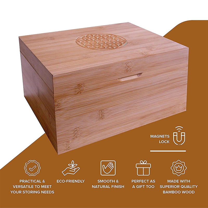 Eco-Friendly Bamboo Box with Hinged Magnetic Lid for Jewelry/Gift/Toy Packing/Storage