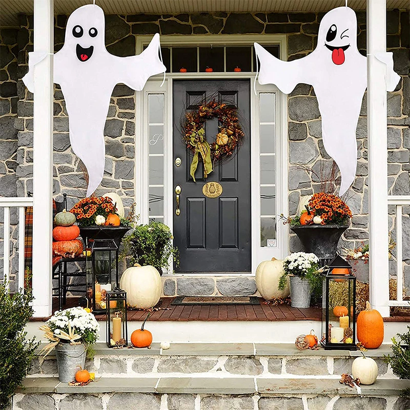 Halloween Decoration White Ghost Flag for Home Yard Outdoor Decor Party Supplies