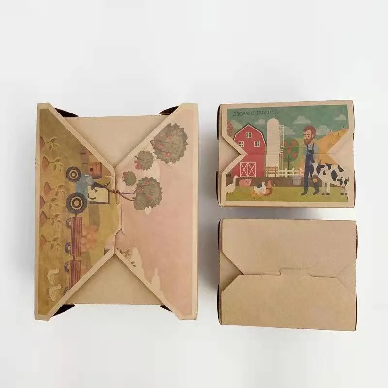 Customized Printing Kraft White Paper Kraft Paper PE Coating Snack Take Away Box