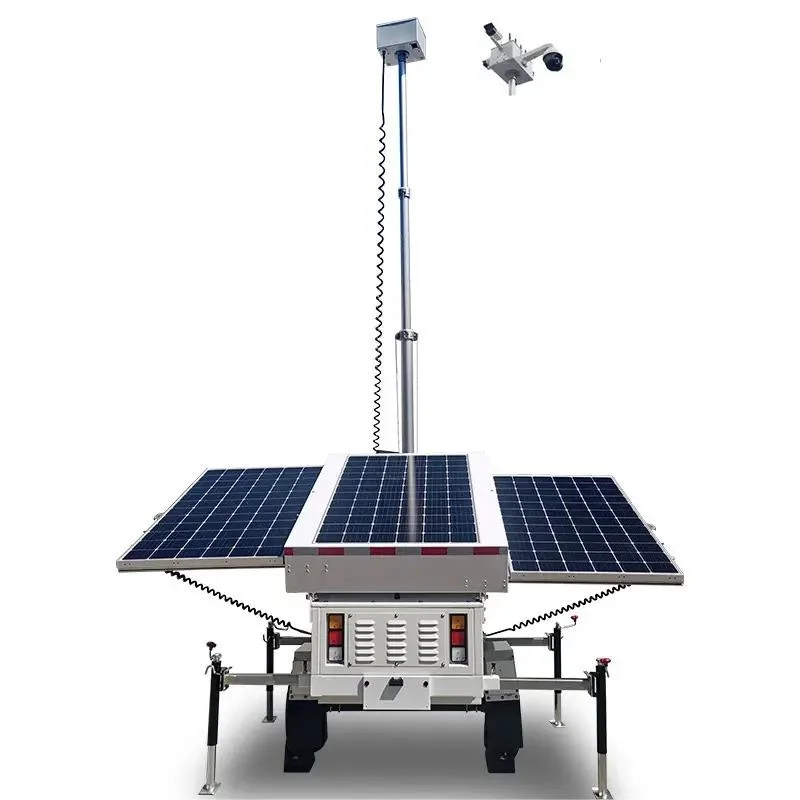 Custom Mobile Solar Power CCTV Tower Parking Lot Commercial Security Camera Towers