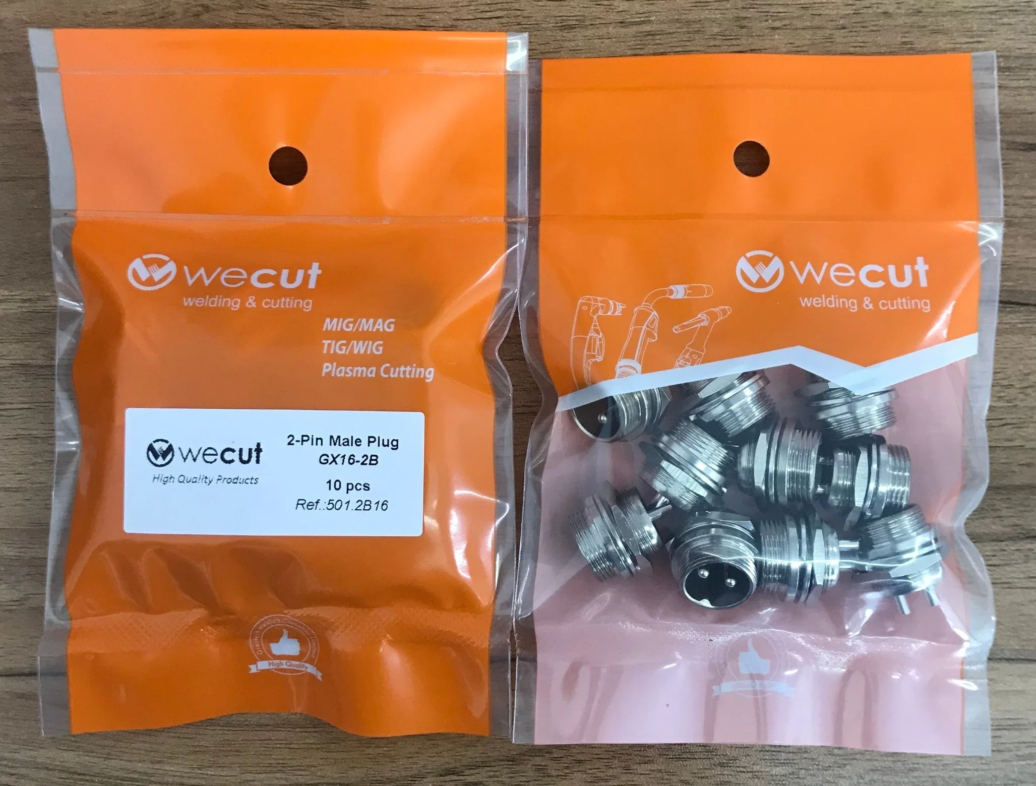 2-Pin Male Plug Gx16-2b (WECUT Brand) for Welding Parts for TIG Welding Machine