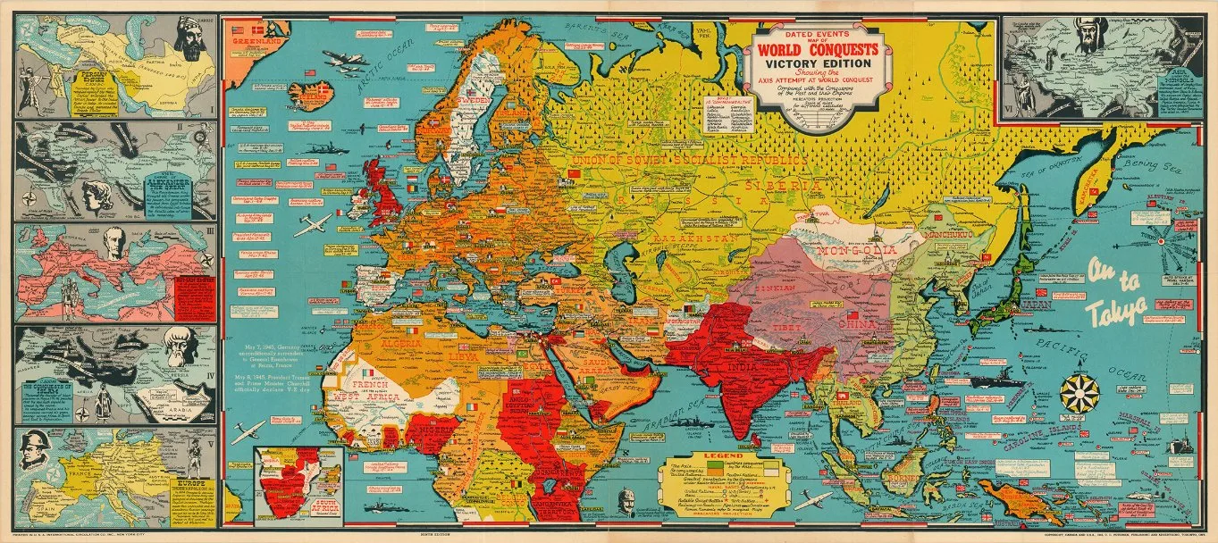 1945 Version of The Map of The World's Regions2000 Piece Plastic Puzzle in Bulk with Customisable Patterns, Sizes and Number of Pieces for Toy Gifts for Adults