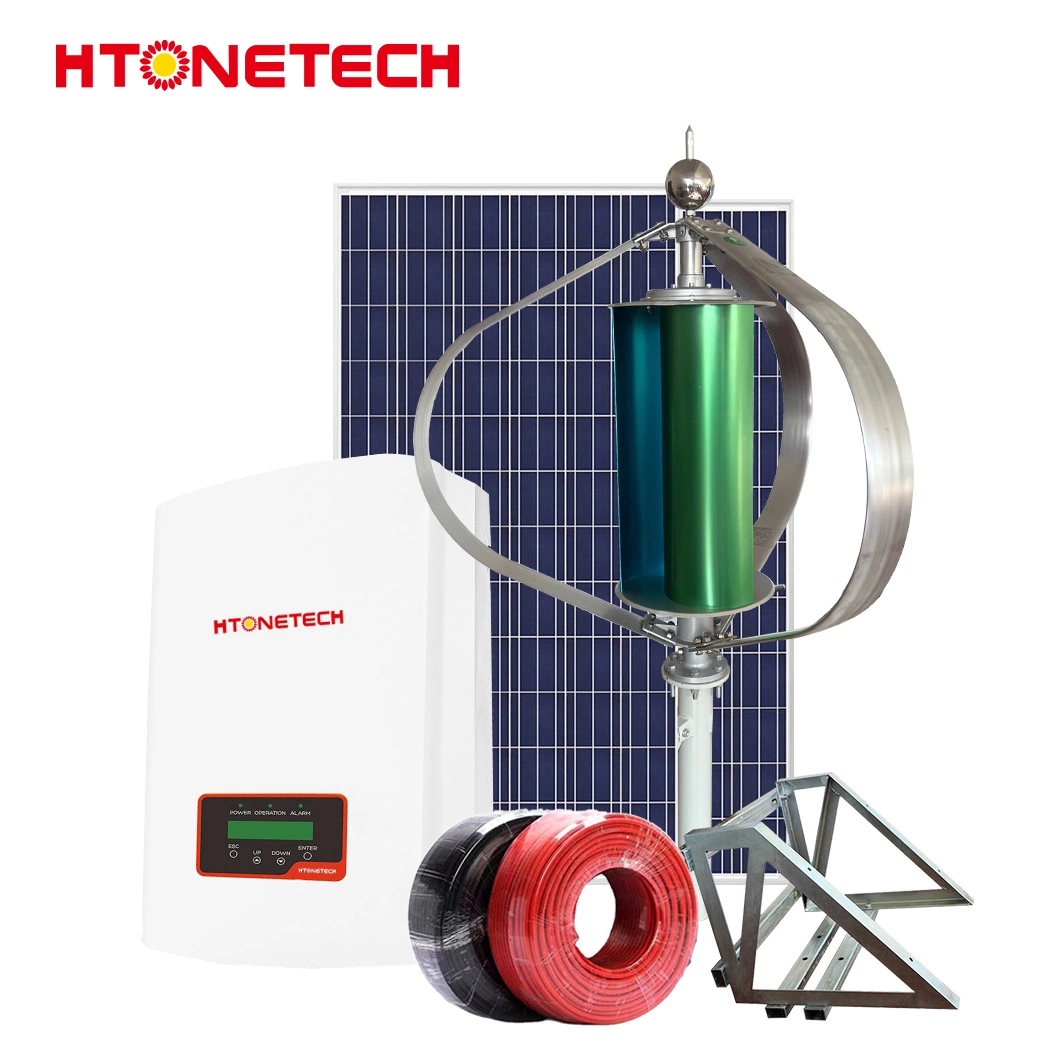 Htonetech China Mono Panel Solar Mayorista/Proveedors 5kw 8kW en Red 3kVA sistema de Energía Solar con Generador de Aerogeneradores móviles