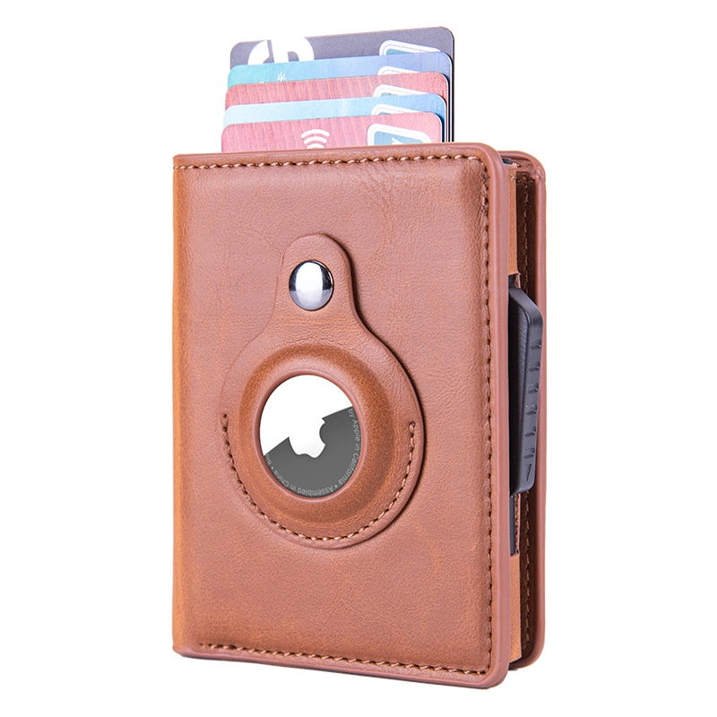 Red Brown Luxury Fashhion Accesorios Hombre Air Tag Cardholder Wallet