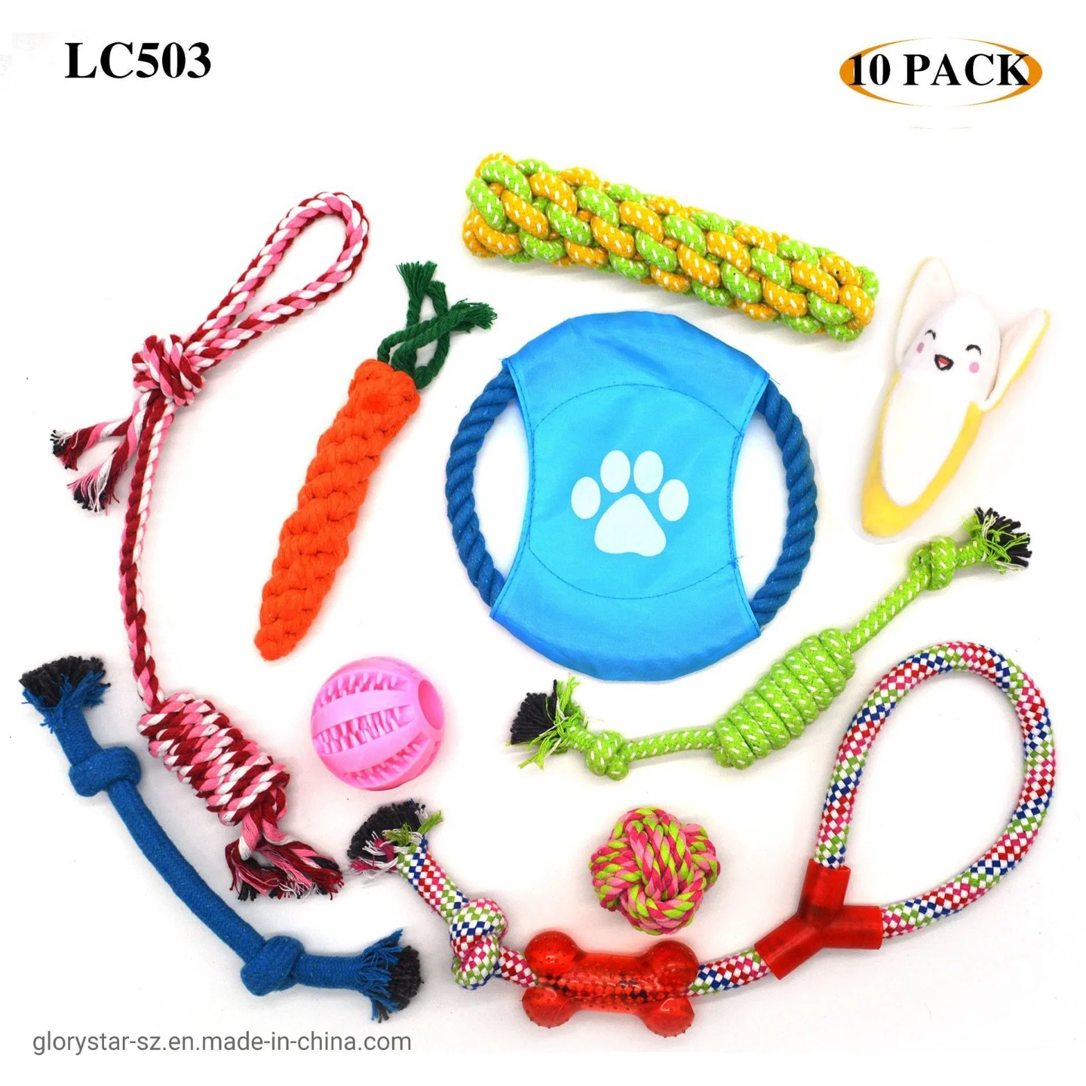 Puppy and Small Dog Pet Teething Squeaky Chew Toys Pack