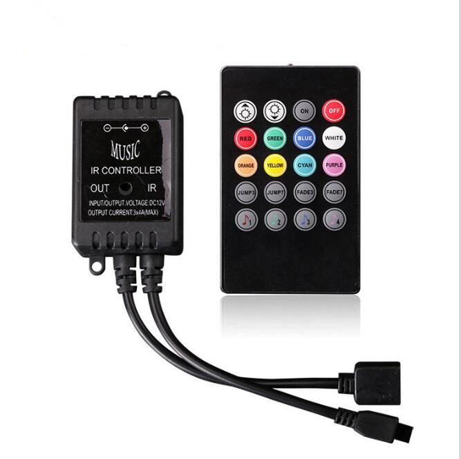 Comercio al por mayor 12V DC RGB remoto inalámbrico estilo de música de LED de luz ambiente interior de coche para la toma del encendedor