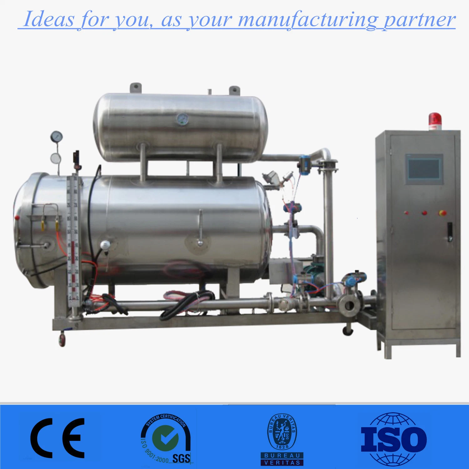 Canned Tuna Water Spray Steam Type Retort Autoclave Sterilizing Machine