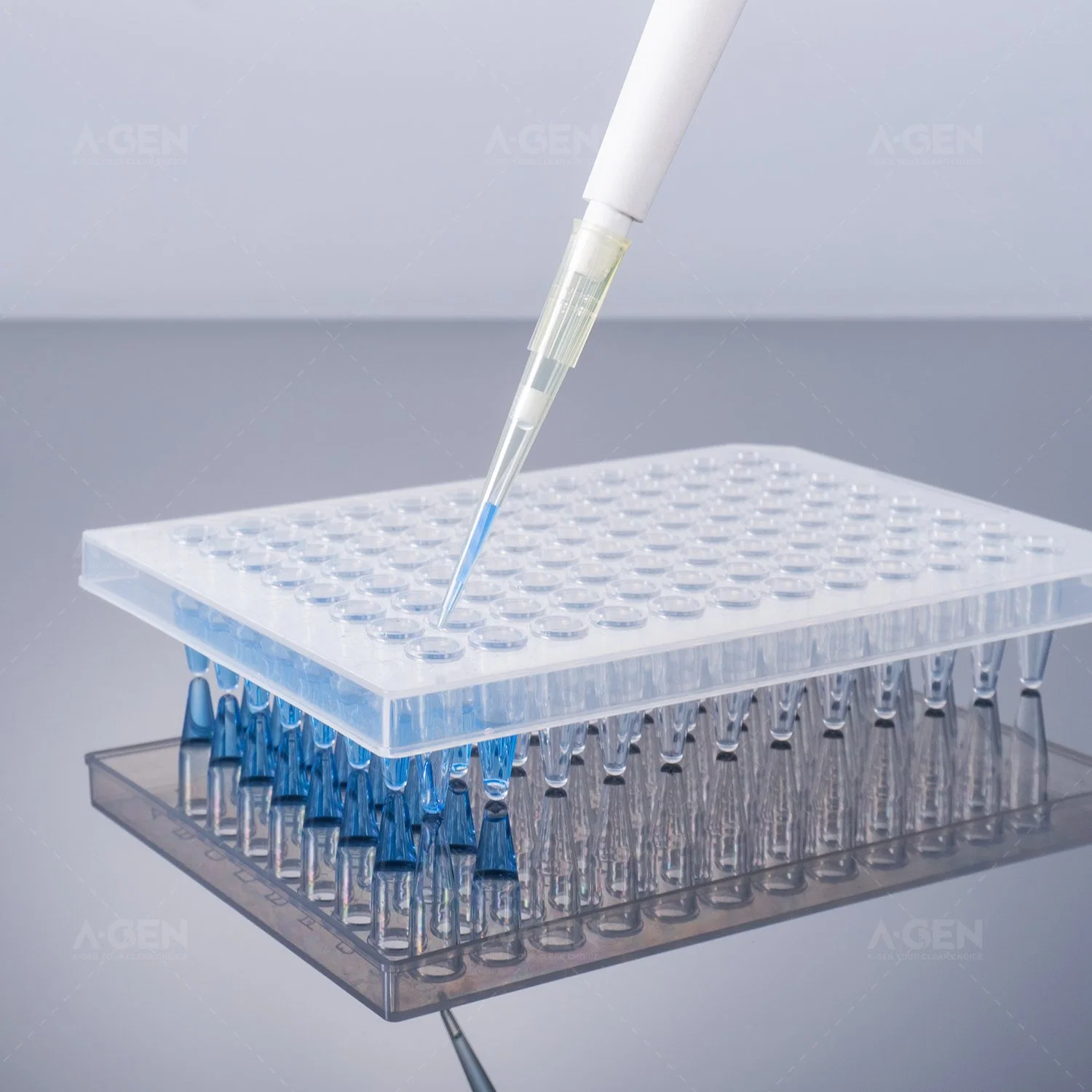 Puntas de pipeta, ensayo de laboratorio 50uL, punta de filtro de material de PP amarillo, envasadas en rack, suministros de laboratorio estériles para PCR sin puntas de pipeta