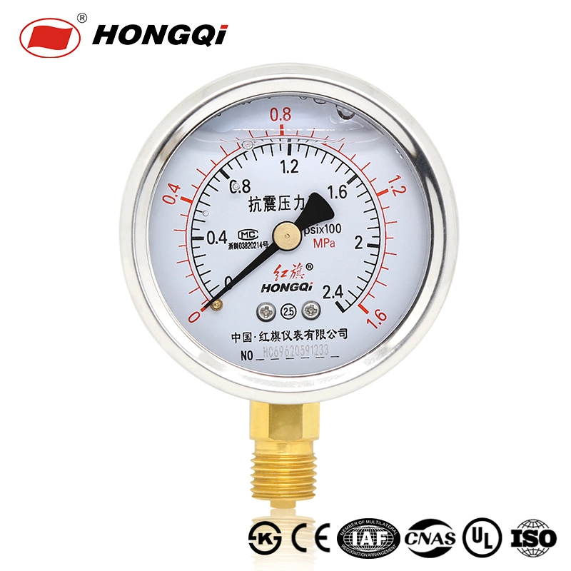 2.5" 63mm Bottom Entry Liquid Filled Gas Pressure Gauge