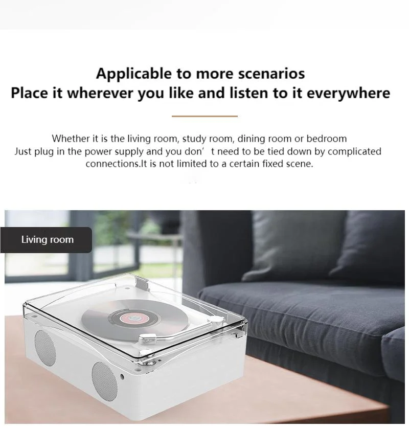 Tribute to Classic HiFi Sound Quality, Support Bluetooth, Retro Box All-in-One Pallet Type CD Phonograph