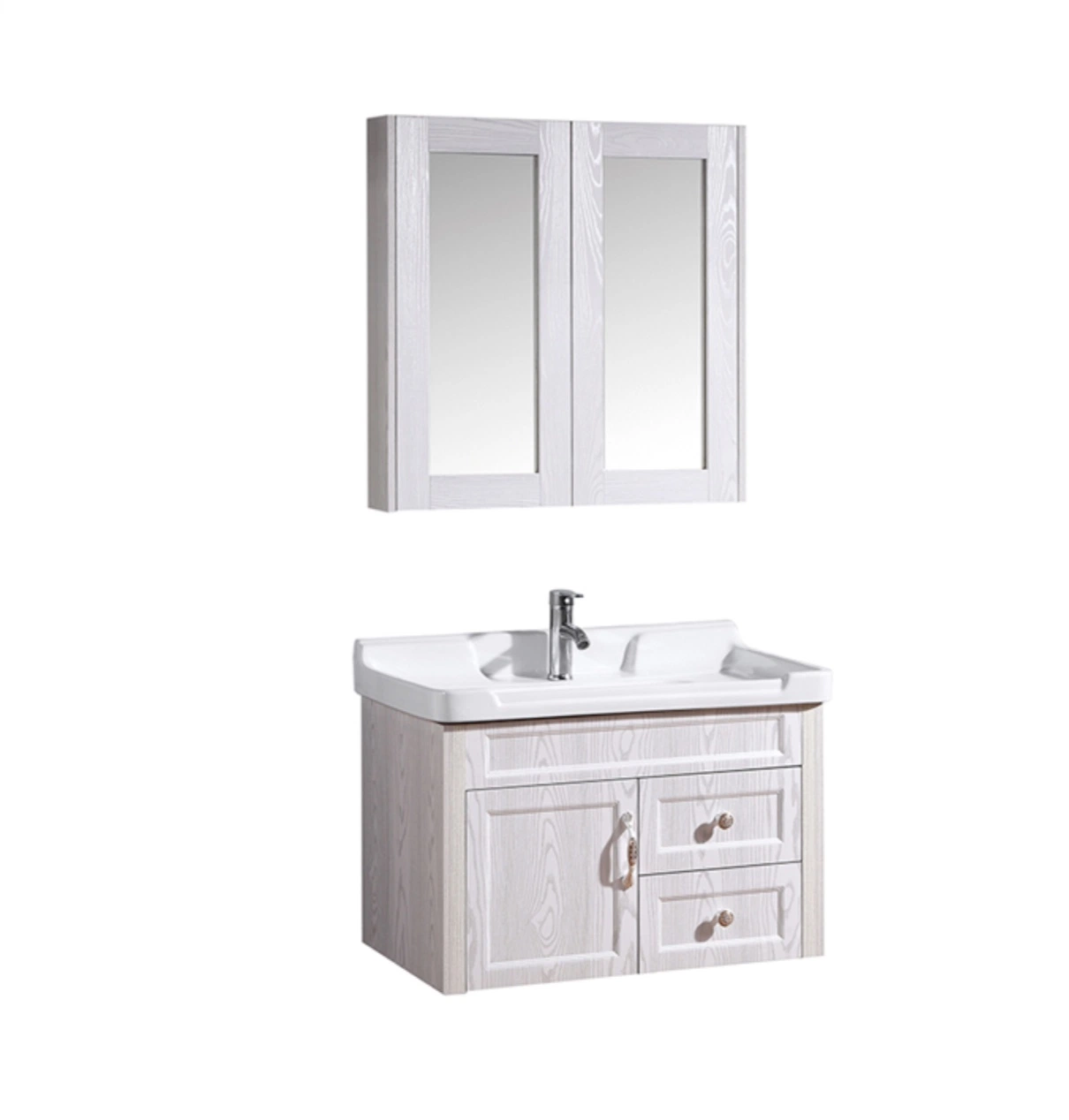 Waterproof LED Mirror Toilet Modern Sink PVC Other Bathroom Vanities Cabinet Bathroom Furniture Set with Vnaity Mirror