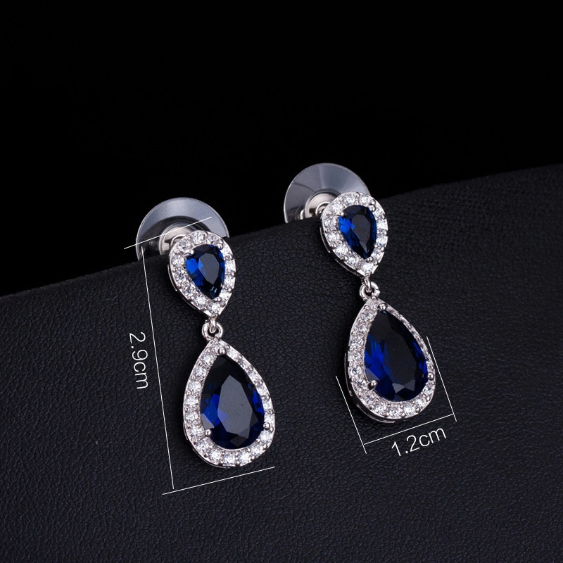 Romantic High quality/High cost performance Luxury Charming Teardrop Cubic Zircon Women Earring Jewelry