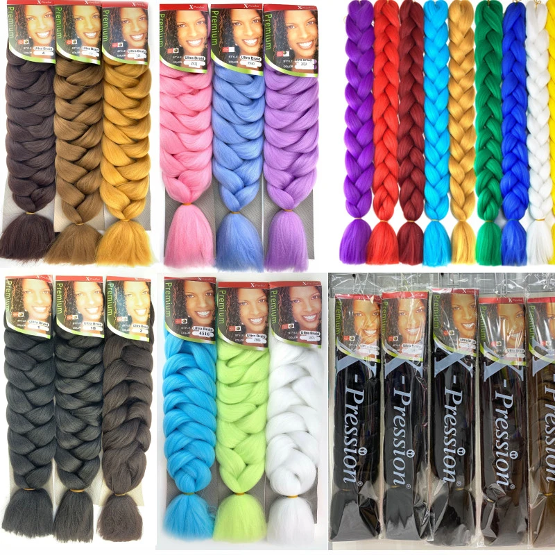 Wholesale Price Heat Resistant Synthetic Braiding Hair Jumbo X Pression African Braid