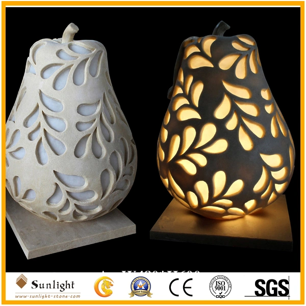 Outdoor Decoration Polyresin Sandstone Flowerpot with Waterproof Lighting