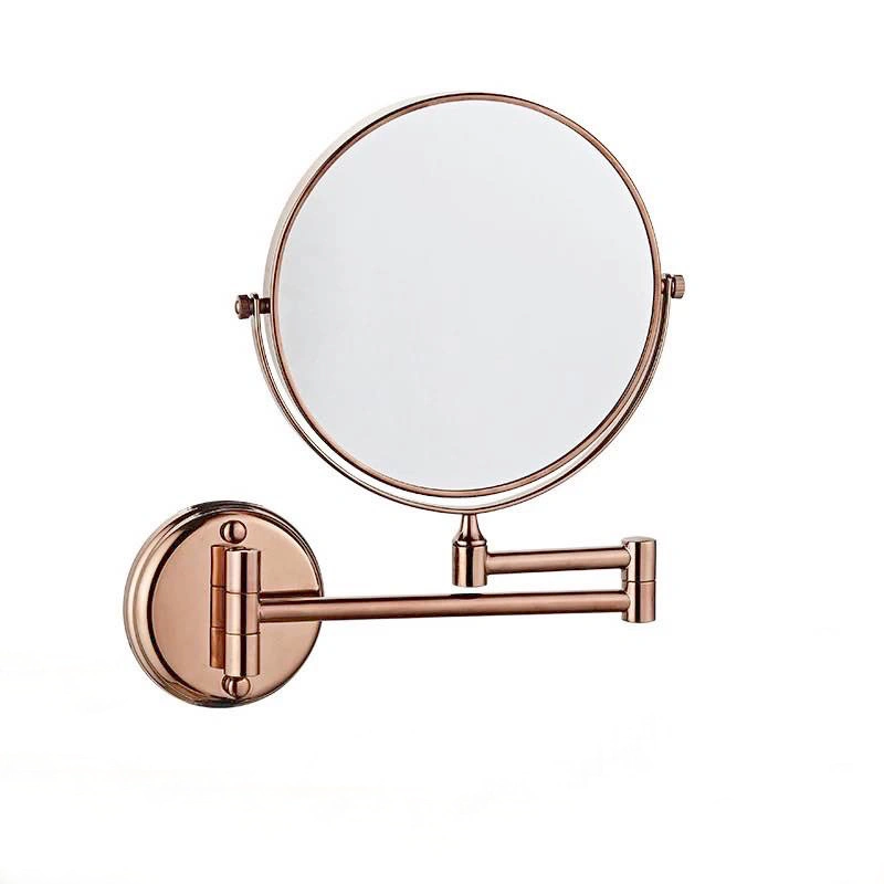 Miroir de maquillage double face mural en acier inoxydable chromé pour salle de bains Avec loupe 1X 3X