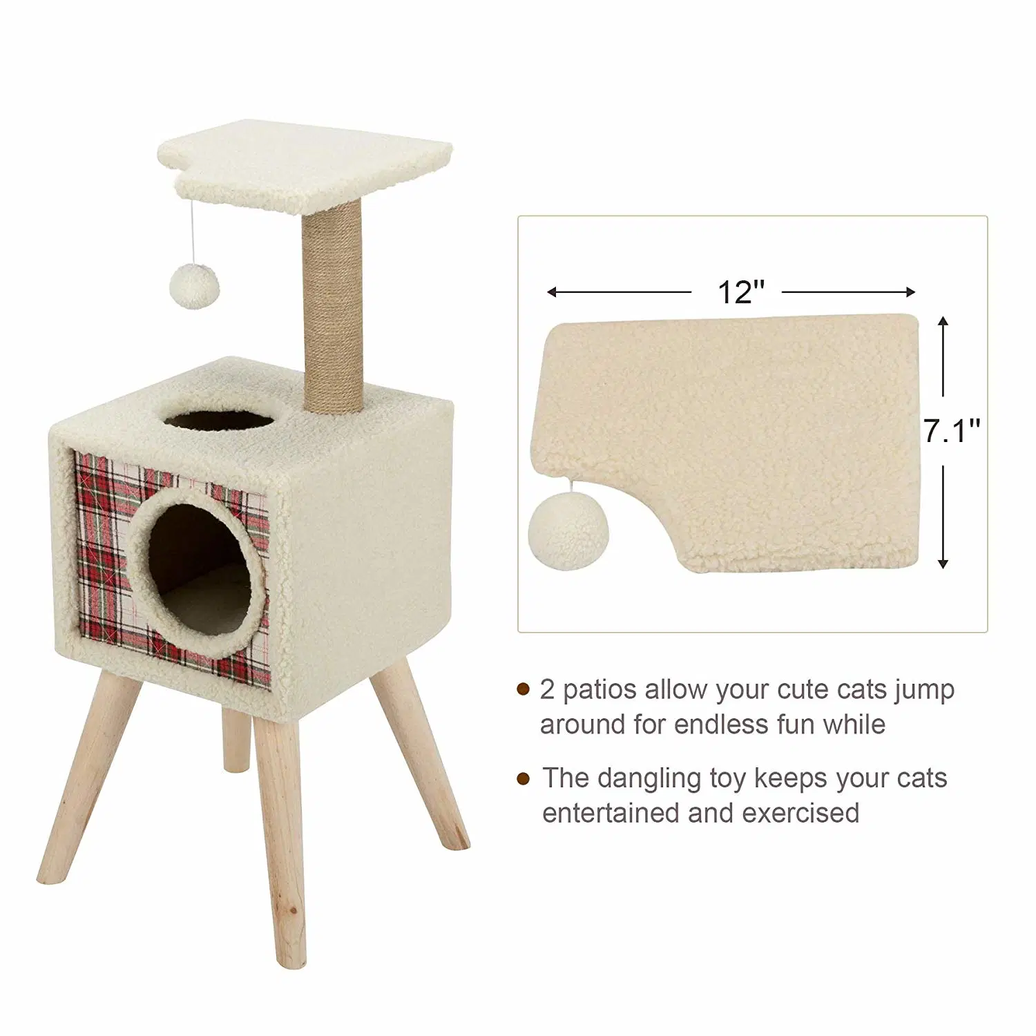 Guaranteed Quality Proper Price Cat Tree with Plush and Sisal Materials