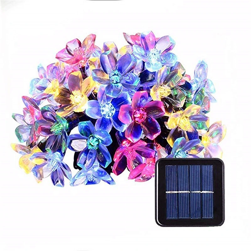 Pfirsich Blume LED Solar Girlande für Garten Weihnachtsdekor