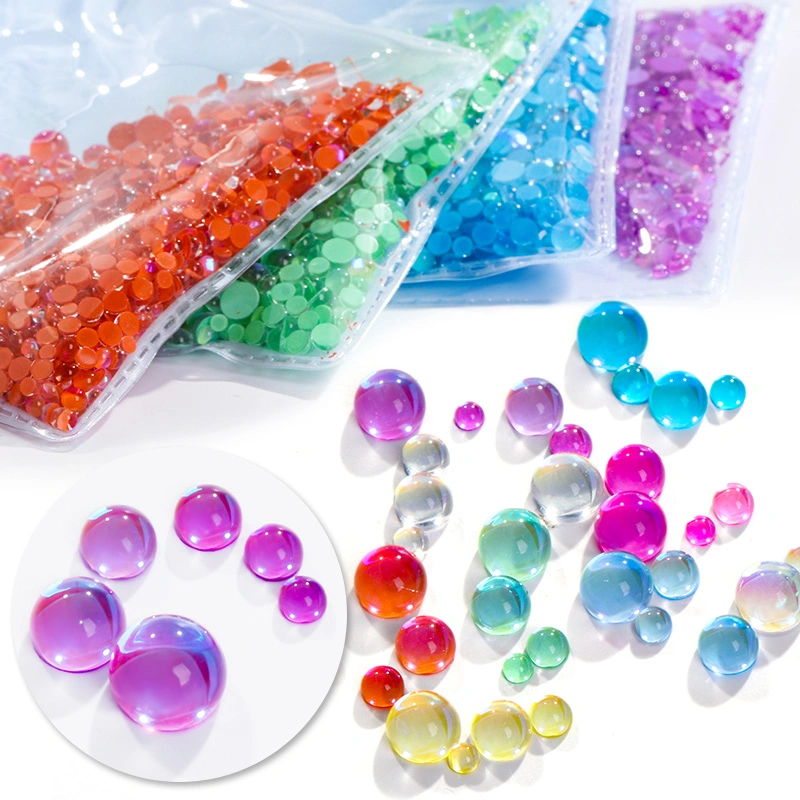 2021 dulces colores tamaño mixto Rhinestones DIY Flatback cordones de cristal de la Ronda de sirena en 3D Ab piedras acrílicas Nail Art