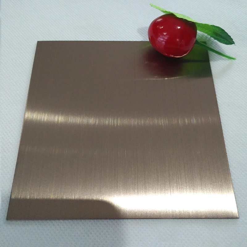 201 304 316 Titanium Golden Hairline Finish Stainless Steel Sheet