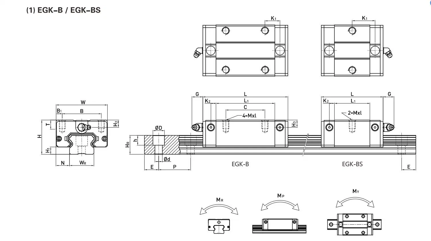 Kgg Ball Linear Guide Rail with Custom Length for Laser Welding Machine Egk-B Series