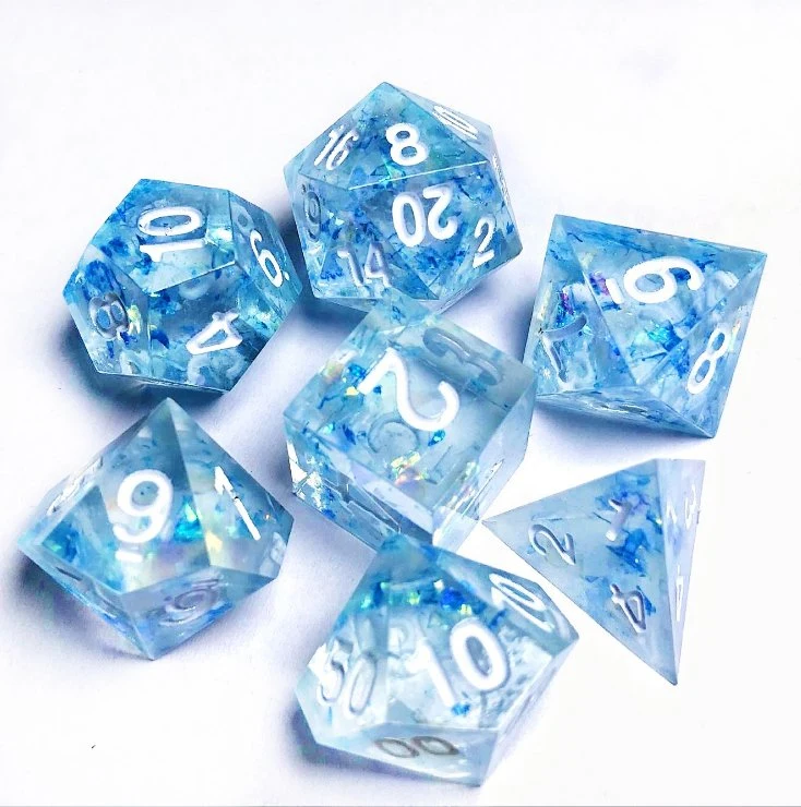 Chiese Manufacturer Wholesale Multi-Color Polyhedral Transparent Plastic Dice Sets