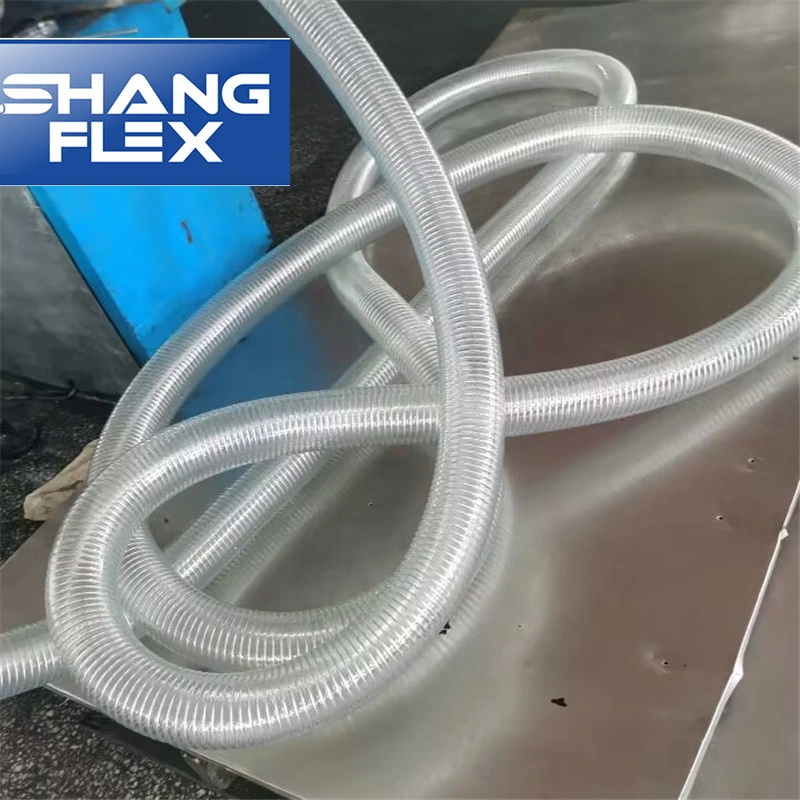 Long Life Flexible PVC Cover Spiral Steel Wire Suction Pipe Hose