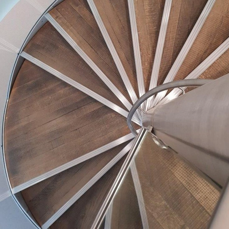 Spiral Staircase Wood Oak Treads with Balustrade Australian Standards