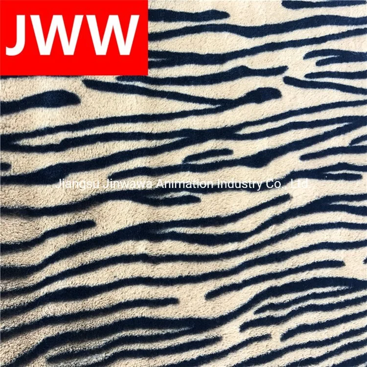 Suave Tigre Undertint Superior cómodo Tejido de felpa de PV de impresión para la ropa juguetes Hometextile chaquetas de piel sintética para damas