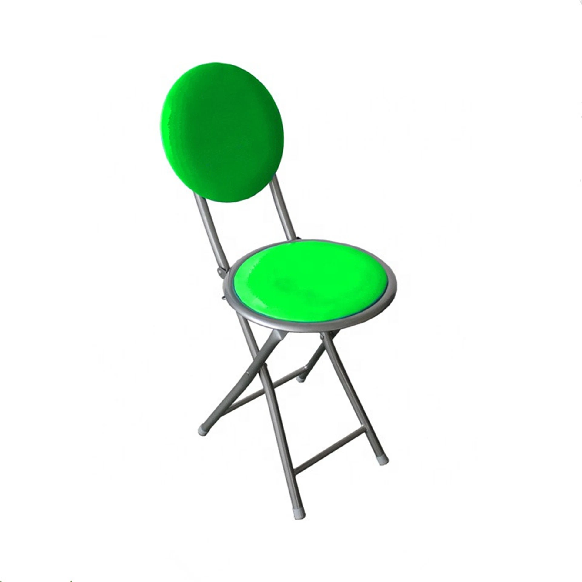 PVC Cushioned Small Round Folding Chair for Home&Dining Room