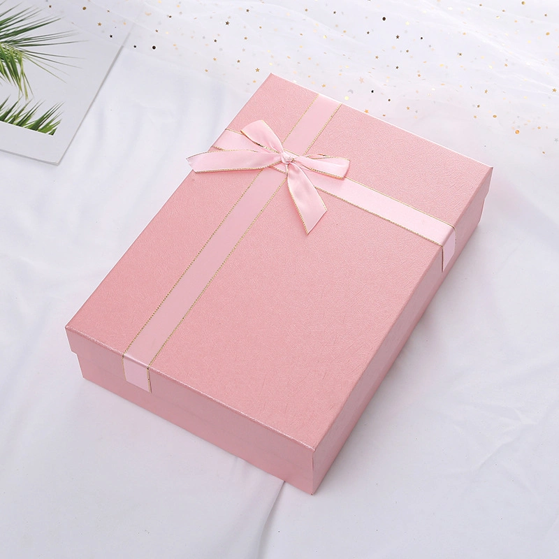 Luxury Pink Jewelry Gift Box Customized Tie with Lid Packaging Paper Box