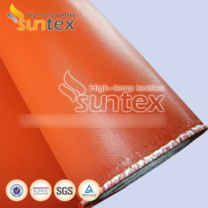 0.95mm Red Flame Retardant Welding Curtain Thermal Insulation Cover Silicone Rubber Coated Fiberglass Cloth