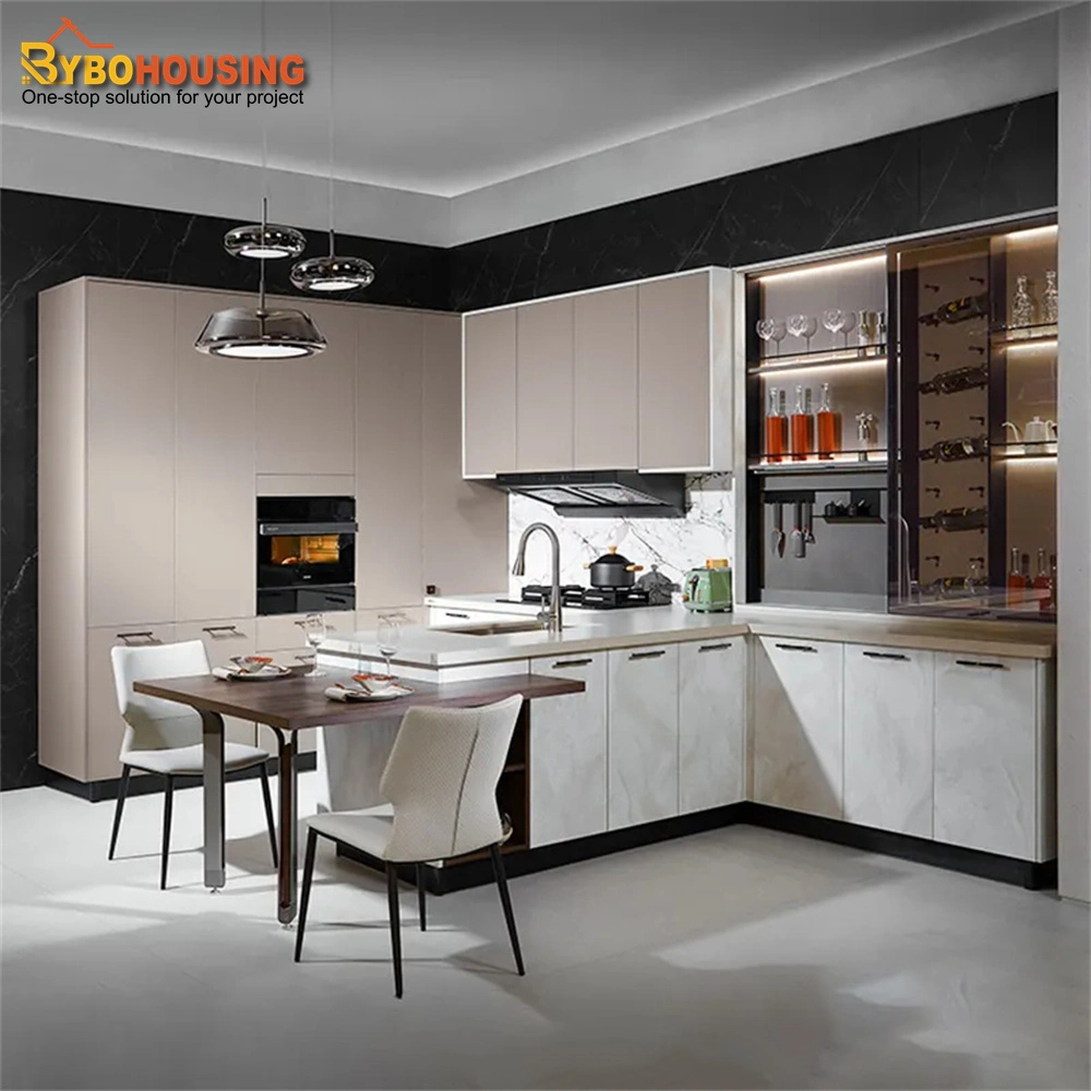 Modern Home Improvement Lacquer Smart PVC Kitchen Cupboard Island 3D Kitchen Cabinet Designs Furniture