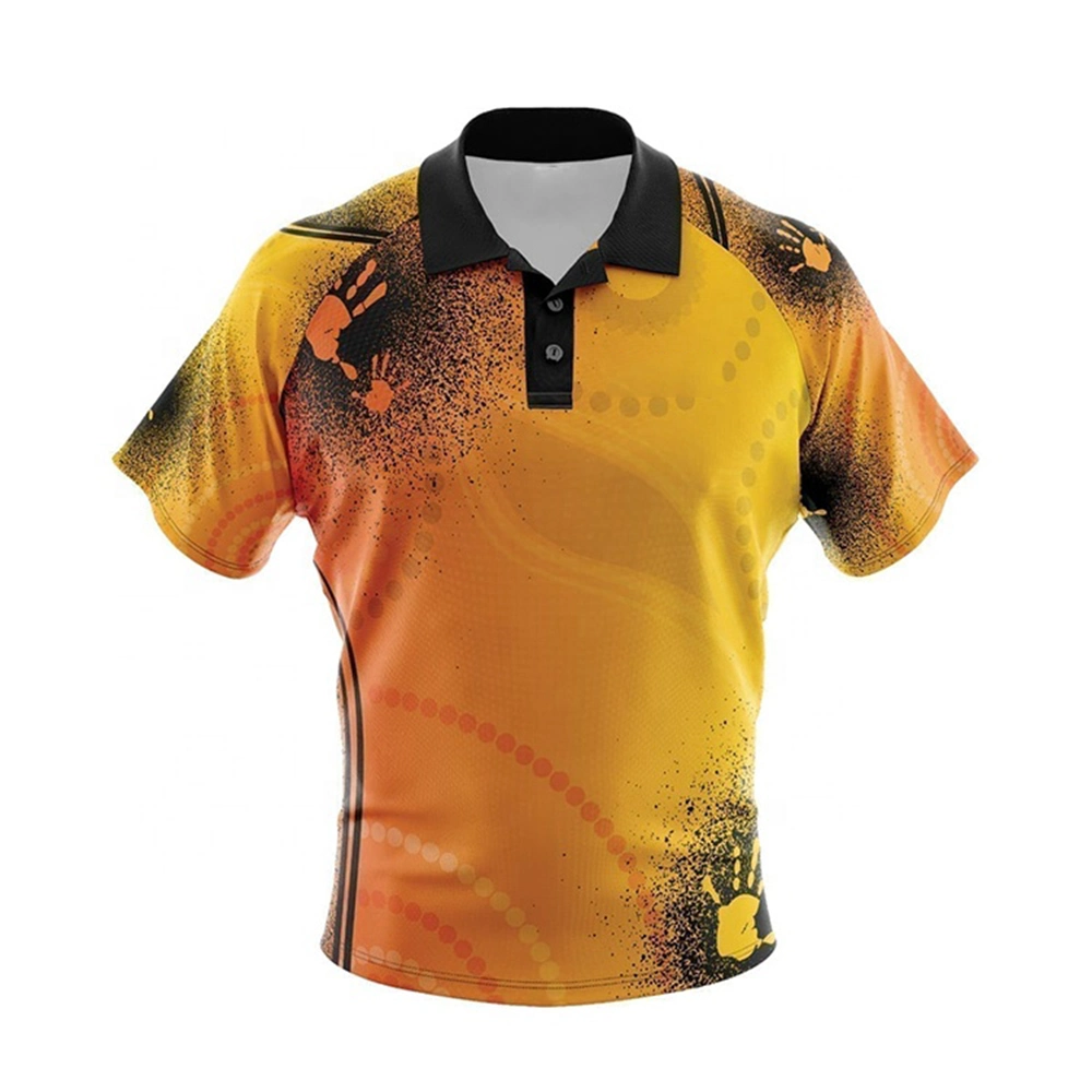 100% Polyester Short Sleeve Polo Dye Sublimation Print Custom Logo & Brand Polos Shirt