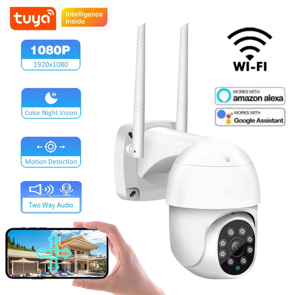 Tuya Smart 3MP Caméra de sécurité à domicile IP WiFi audio double sans fil Surveillance vidéo Caméra CCTV dôme panoramique inclinaison à 360 degrés.