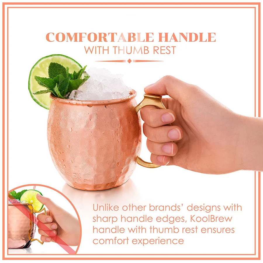 Custom Mug Printing Wholesale/Supplier Coffee Mugs Beer Drinking Mug Stainless Steel Hammer Copper Plated Moscow Mule Mug