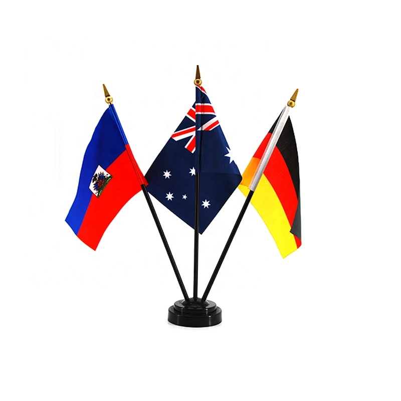 Распечатайте свой собственный дизайн логотипа Настраиваемая национальная реклама Полиэфирная рука Флаг