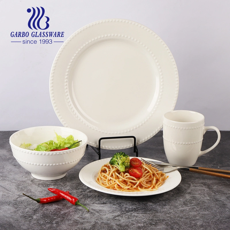 Ceramic Dinner Plates Set of 6 10 Inch Dish Set Hear Resistant Porcelain Serving Dishes Microwave Oven and Dishwasher Safe
